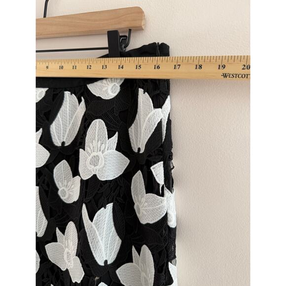 Ming Wang Openwork Floral Lace Monochrome Skirt Set Elegant Old Money S/M - Picture 8 of 12